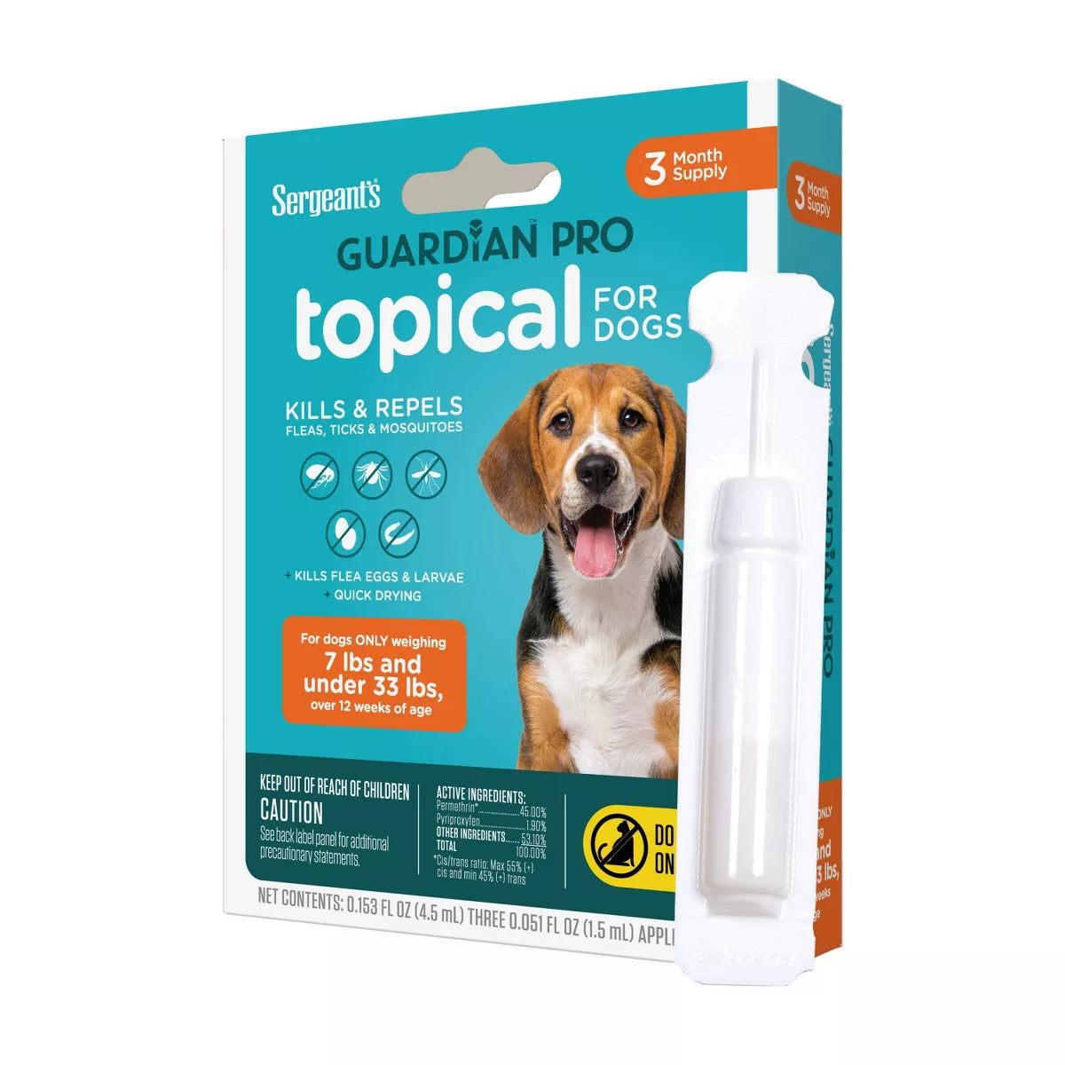 Sergeant'S Guardian Pro Flea & Tick Topical Treatment for Dogs - 3Ct