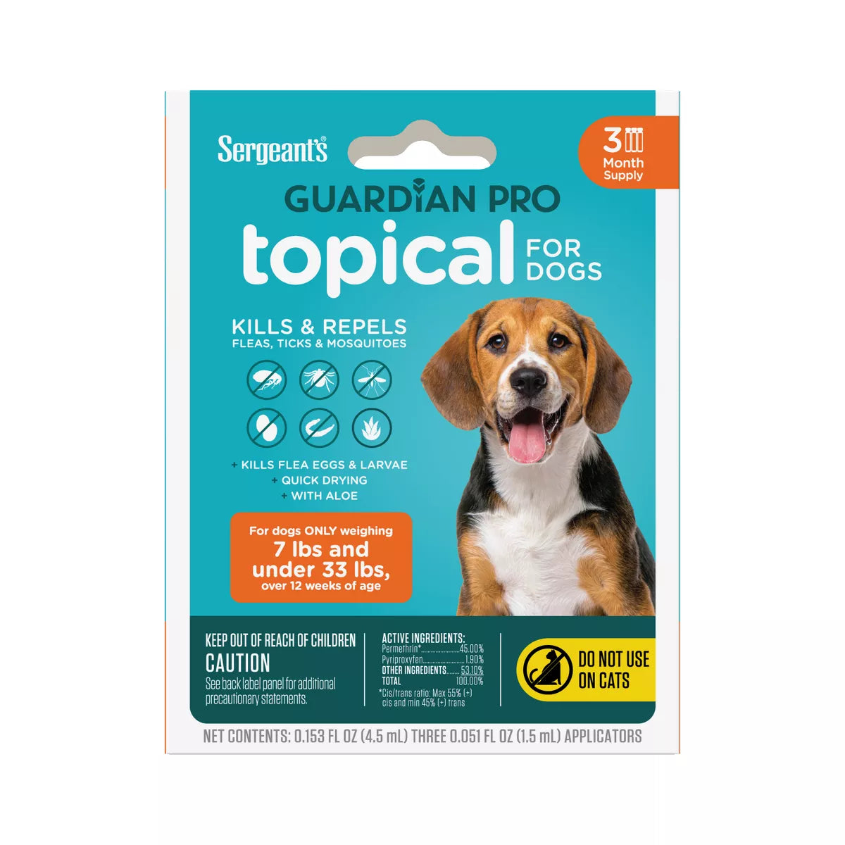Sergeant'S Guardian Pro Flea & Tick Topical Treatment for Dogs - 3Ct