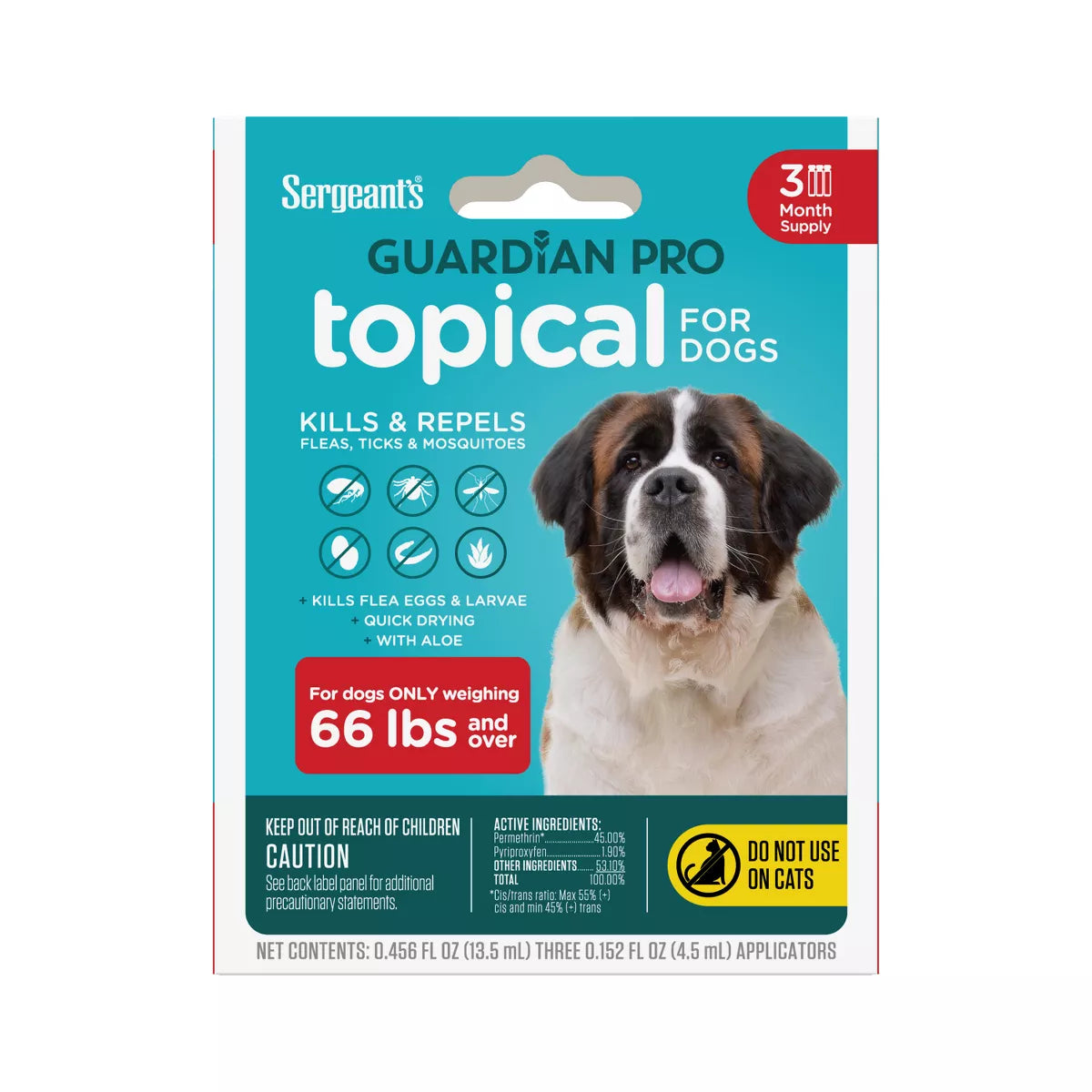 Sergeant'S Guardian Pro Flea & Tick Topical Treatment for Dogs - 3Ct